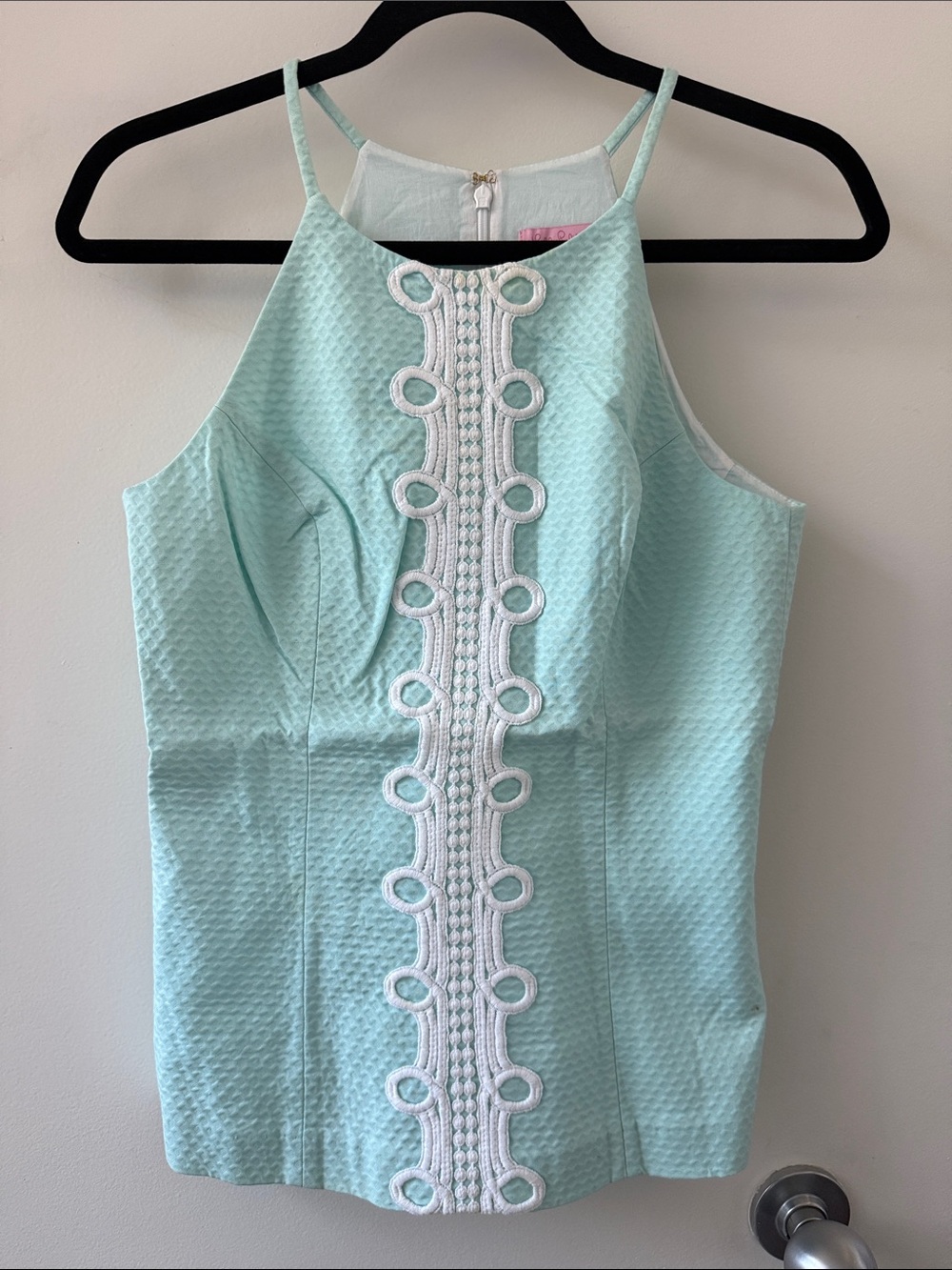 Lilly Pulitzer Blue Annabelle Halter top size 2 New pique cotton